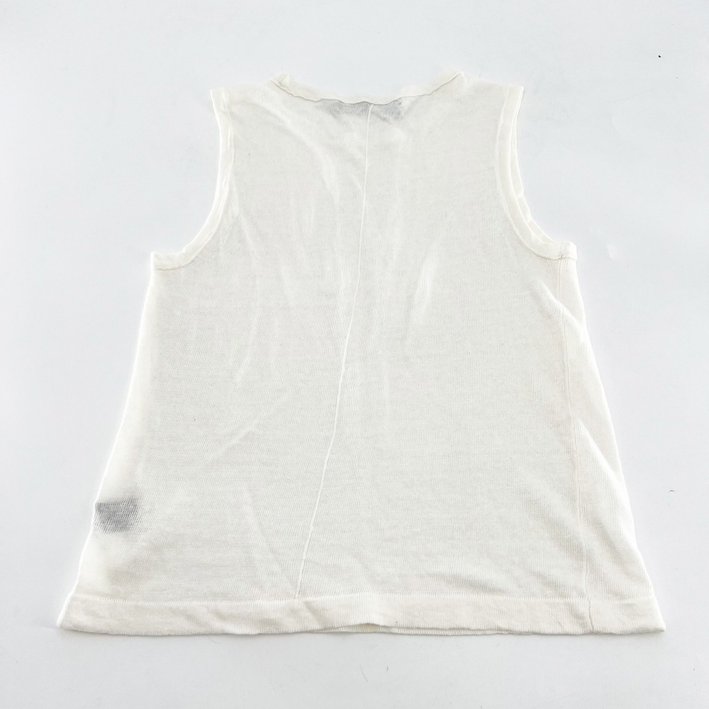 360 Sweater White 100% Linen Knit Sleeveless Tank Top XS Italian Yarn - Picture 3 of 5